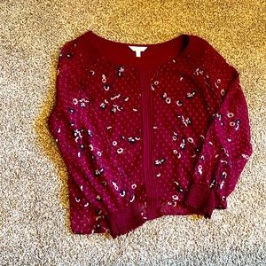 XL LC Lauren Conrad mixed-media blouse